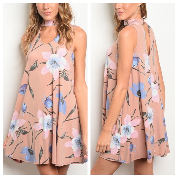 Blush Color Floral Sleeveless Dress - Picture 7 of 7